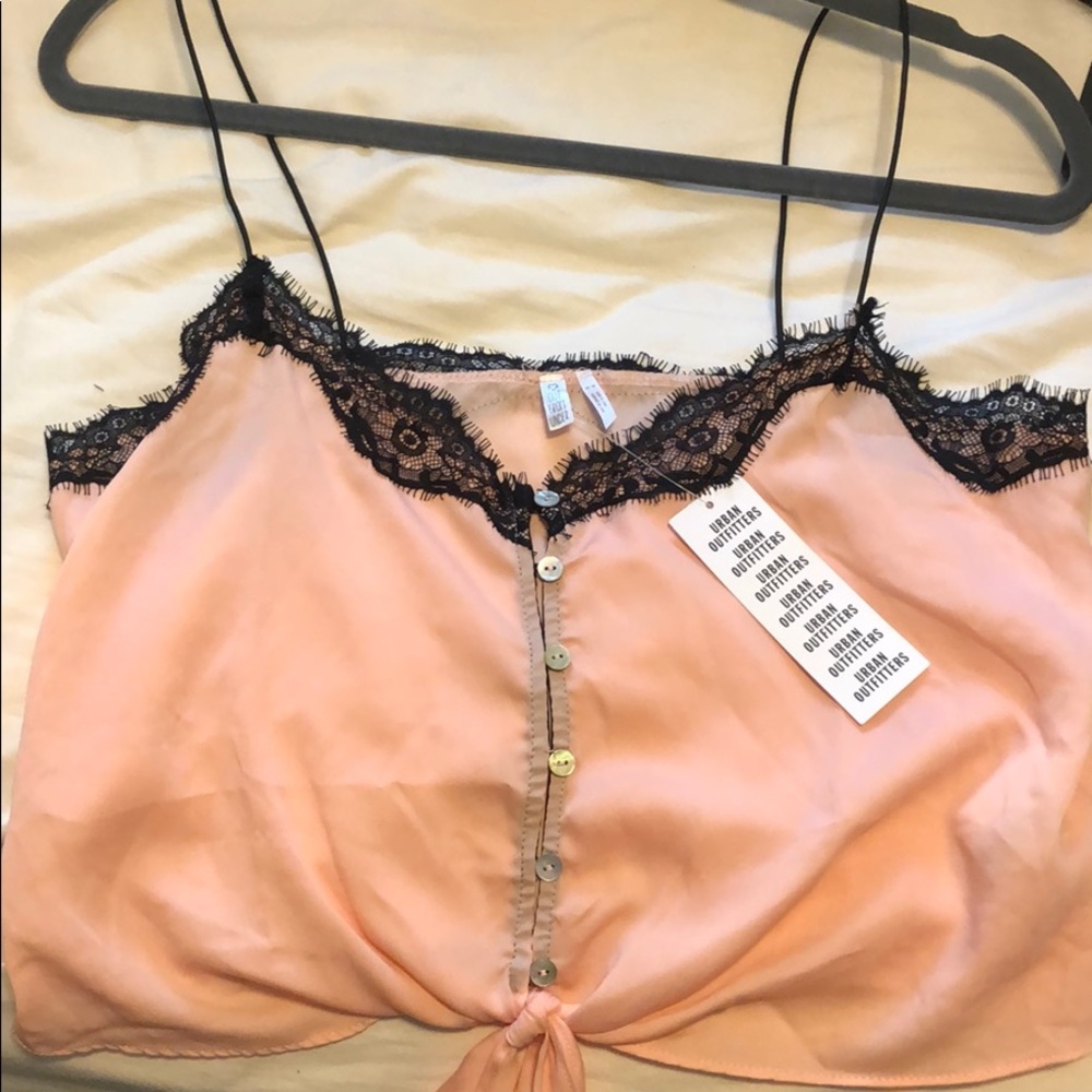 Urban Outfitters Lace pink/black tank